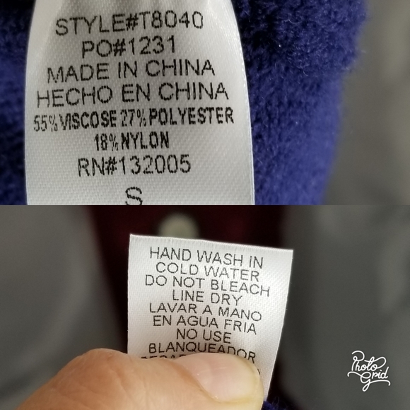 Navy Ruffle Sleeve Sweater top - Picture 8 of 8